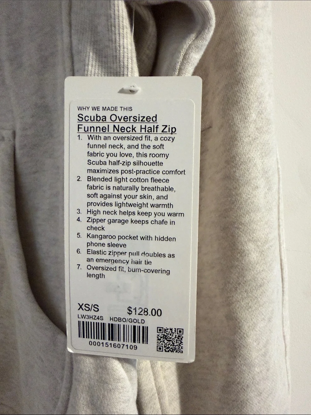 NWT Lululemon oversized scuba